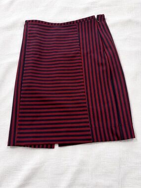 Merona Red and Navy Striped Pencil Skirt